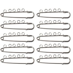 10 Pcs Zilver Brons Diy Broches 5 Gaten Veiligheidsspelden Broches Sieraden Bevindingen