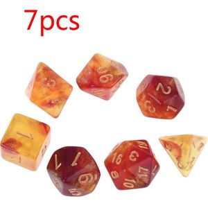 7Pcs D20 Polyhedrale Dobbelstenen Glitter Dubbele Kleuren 20 Zijdig Dices Tafel Bordspel Voor Bar Club Party