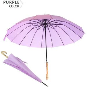 Paraplu Regen Vrouwen Lange handvat 16 k Winddicht Bamboe Handvat Pongee Paraplu