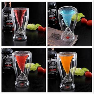 Schoonheid Fishtail Niet Kat Cup Double Wall Shot Glass Cup voor Wijn Whisky Bier Thee champagne glazen Dubbele Glas cofee Cups