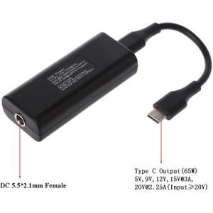 65W Mini Voeding Dc Adapter Lader Connector Usb Type C Converter Voor Lenovo Hp Asus Laptop Pc computer Accessoires