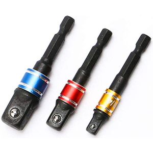 3Pcs Boor Socket Adapter Converter Voor Impact Driver Met Hex Schacht Vierkante Socket Boren Bar Extension Set 1/2 3/8 1/4