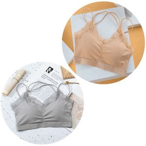 2Pcs Lce Zijde Traceless Mooie Terug Jarretel Beha Sexy Kant Student Meisje Verpakt Beha Ondergoed Vrouwelijke