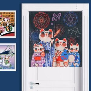 Taiwan Japan Stijl Chinese Kat Familie Deur Gordijn Opknoping Woonkamer Keuken Woonkamer Woondecoratie Bar Koffie Huis