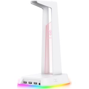 Onikuma Rgb Gaming Hoofdtelefoon Stand Computer Headset Desktop Display Houder Lichtgevende Logo Met 3 Usb En 3.5Mm Aux Poorten