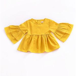 Brand Peuter Baby Kind Leuke Baby Girl Kid Vlinder Mouw Top T-shirt Sunsuit Outfit Effen Kleding 6M-4T