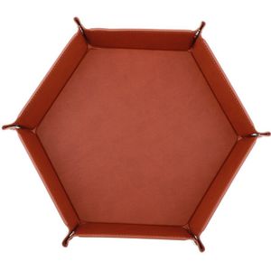Dobbelstenen Houder Pu Leather Folding Hexagon Dices Lade Voor Dungeons And Dragons Rpg Dnd Tafel Board Games