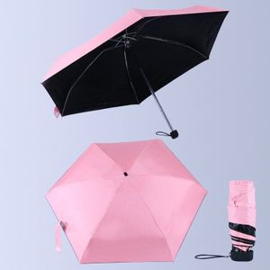 Pongee Kleine Opvouwbare Paraplu Anti-Uv Waterdichte Vrouwen Mini Pocket Parasol Meisjes Draagbare Reizen Paraplu