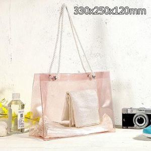 Pvc Waterdichte Vrouwen Zwemmen Zak Transparante Baden Wash Opslag Handtas Bakken Strandtas