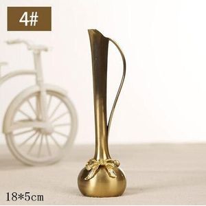 Europese retro pauw vaas metalen legering goud/brons kleine vaas moderne tafel jardinie creatieve thuis decoratieve bloem fles/ jug