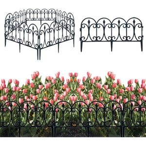 QX2E 5Pcs Decoratieve Tuin Hek Outdoor Roestvrij Landschap Grens Vouwen Patio Hekken Bloem Bed Hekwerk Barrière