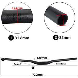 Roadnado Bike Carbon Stuur Mtb T800 Fietsstuur Ud Hoge Sterkte Handvat Bar 31.8*680/700/720/740/760Mm Mtb Handle Bar