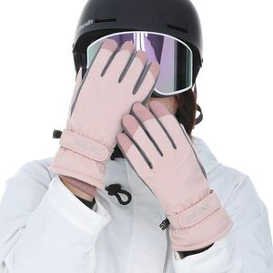 Vrouwen Skiën Handschoenen Warm Waterdicht Sneeuw Wanten Touchscreen Verdikte Sport Handschoenen Verstelbare Riem Ski Wanten Outdoor