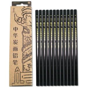 Chinese Houtskool Potlood Zacht Carbon Schets Pen Zwart Schilderen Medium En Hard
