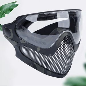 1Pc Dual Mode Combat Masker Outdoor Game Masker Gear Staal Scherm Beschermende Masker Voor Man (Camouflage)