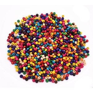 4 Mm 1000 Stks/partij Gemengde Kleuren Tiny Houten Kralen Losse Kralen Voor Het Maken Armband Ketting Diy Handgemaakte Sieraden Accessoires