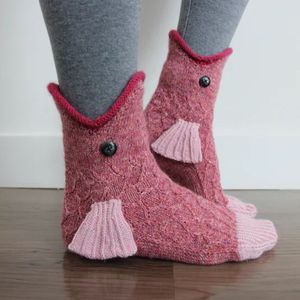 Knit Krokodil Sokken Unisex Haai Krokodil Vorm Sokken Floor Sokken Winter Thuis Warme Sokken Kerstcadeaus