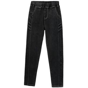 Jeans Vrouw Hoge Taille Plus Size Stiksels Elastische Casual Full Length Denim Zwarte Harembroek 4xl 5xl