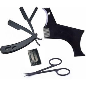 1 Set Thuis Mannen Baard Care Set Baard Scheerapparaat Trimmer Haar Vorm Kam Scheren Handleiding Vouwen Kleine Schaar Ontharing gereedschap Kit