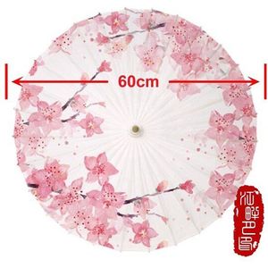 JPY Roze Kleur Perzik Bloem Olie Papier Paraplu Bruiloft Cultuur Tentoonstelling Papier Parasol Kinderen Stadium Papier Paraplu