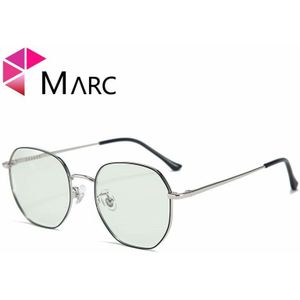 Marc Meekleurende Zonnebril Vrouwen Klassieke Metalen Optische Frame Anti-Blauwe Kleur Veranderende Bril Mannen Eyewear Vierkante 81023