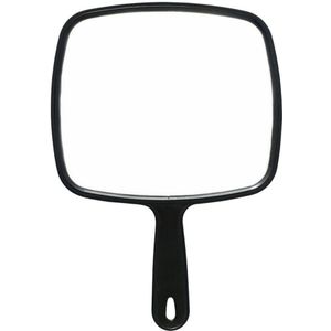Professionele Handheld Salon Kappers Kappers Spiegel Met Handvat (Zwart)