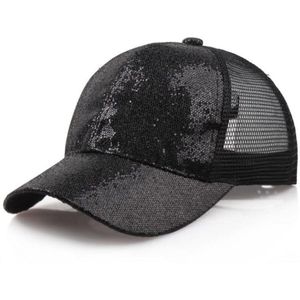 Dames Mesh Canvas Baseball Cap Trucker Hoed Zomer Zon Bescherming Baseball Sequin Cap 7 Kleuren