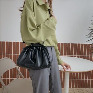 Cloud Zachte PU Leer Vrouwen Handtas Knoedel Crossbody Tas Shell Lichtgewicht Schouder Messenger Bag Plooien Clutch Bag