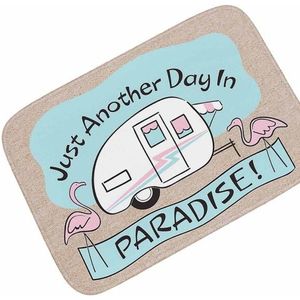 Retro Vintage Camper Trailer Welkom Deur Mat Roze Flamingo Paradise Reizen Deurmat Tapijt Tapijt Dikke Flanel Home Decor