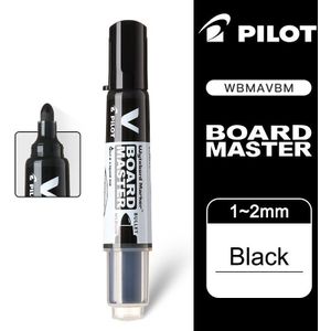 6 Stks/partij Pilot V Board Master Grote Bullet Ronde Neus Whiteboard Marker Watergedragen Uitwisbare Grote Capaciteit Verwisselbare Inkt tas