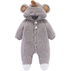 Winter Overall Voor Kinderen Baby Jas Katoen Verdikte Kleding Hooded Cartoon Beer Baby Jongens Meisjes Jumpsuit Baby Romper