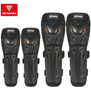 Unisex Motowolf Motorfiets Scooter Reflecterende Anti-Collision Kniebeschermers Outdoor Riding Lange Dikke Knie Elleboog Pads Beschermen Versnellingen