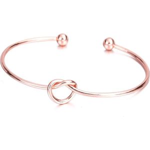 10 Stks/partij Eenvoudige Liefde Knoop Armband Sieraden Femme Goud Zilver Kleur Verstelbare Open Manchet Armbanden Voor Vrouwen Goedkope