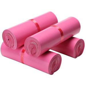 (100 Stuks/partij) Roze Express Zak Dikke Waterdichte Kleding Verpakking Tassen Logistiek Plastic Koerier Zak