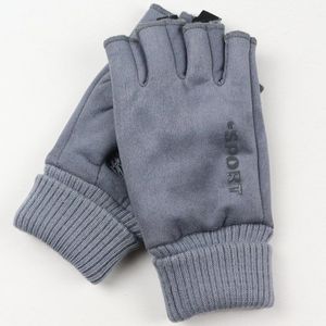 Winter Handschoenen Vingerloze Mannen Vrouwen Warm Plus Fluwelen Handschoenen Half Vinger Suede Rijden Wanten Rijden Fiets Guante Luvas