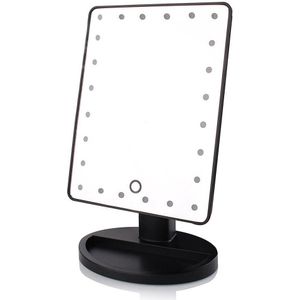 Verstelbare 24 LEDs Verlichte Make-upspiegel Touch Screen Draagbare Dimbare Vanity Spiegel Tafelblad Lamp Cosmetische Spiegel Make Up Tool