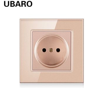 Ubaro Euro 86Type AC100-250V 16A Luxe Crystal Glass Panel Elektrische Verborgen Socket Stekker Steckdose Outlet Gniazdo