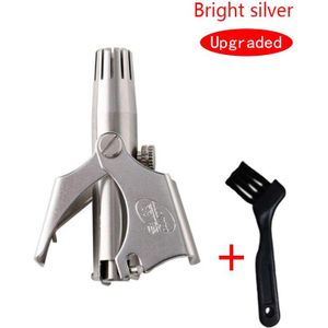 Neus Trimmer Voor Mannen Roestvrij Staal Handmatige Trimmer Voor Neus Vibrissa Razor Scheerapparaat Wasbare Neus Oorhaar Trimmer Care Tool