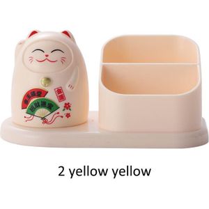 China Lucky Cat Tandenstoker Houder Leuk Cadeau Dust-Proof Plastic Opslag Boxe Tafel Decoratie Wattenstaafje Doos Keuken Accessoires