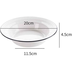 Grote Witte Keramische Plaat Ronde Soep Plaat Diepe Schotel Lade Creatieve Huishoudelijke Servies Ontbijt Plaat China Platen