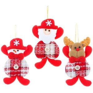 3 Stks/set Kerstboom Decoraties Hart Kerstman Sneeuwpop Elanden Pop Ornamenten 24BE