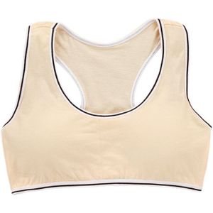 Meisje Brede Band Racerback Sport Training Beha Gestreepte Trim Ondergoed Draadloze Padded Bralette Casual Yoga Vest