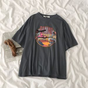 Gagaok Vrouwen Streetwear Korte T-shirt Zomer O-hals Print Tee Losse Ongedwongen Harajuku Wilde Mode Koreaanse Trui Tops