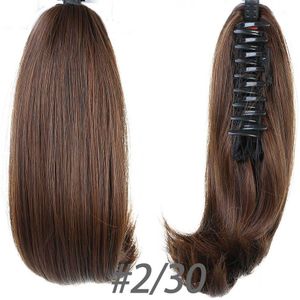 Manwei Korte Rechte Synthetisch Haar Blond Zwart Little Pony Staart Haaraccessoires Klauw Haar Paardenstaarten Hair Extensions