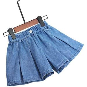 Geplooide Denim Rokken Voor Kinderen Tiener Meisjes Met Shorts Veiligheid Pants Kinderen Outfit