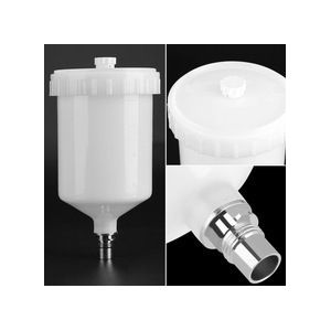 Plastic Hvlp Verf Cup Pot voor Sata Spuit Cup Connector Jet Verf Spuit 600Ml wit