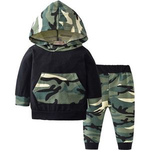 Peuter Infant Kids Baby Jongens Camouflage Kleding Set Katoen Lange Mouwen Hooded Tops Broek 2 stks Pasgeboren Kleding Set