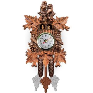 Vogel Cuckoo Pendulum Home Wandklok Decoratieve Woonkamer Opknoping Vintage Hout