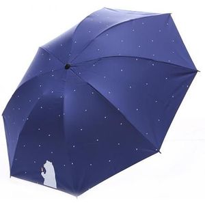 Praktische Cartoon Bear Dots Patroon Vinyl Anti-Sai Parasol Vrouwen Paraplu 3 Vouwen Zomer Anti-Uv Zon Regen Mini paraplu