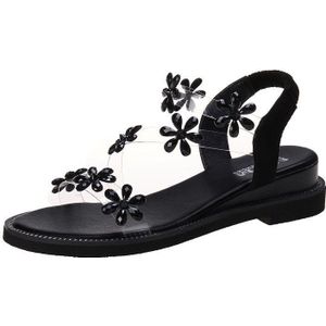 Zomer Vrouwen Elegante Sandalen Hakken Lady Bloemen Platte Schoenen Femme Casual Meisjes Wiggen Platform 4Cm Zapatos